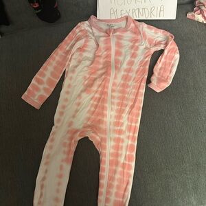 Kyte BABY Pink and White Tie-Dye Footie